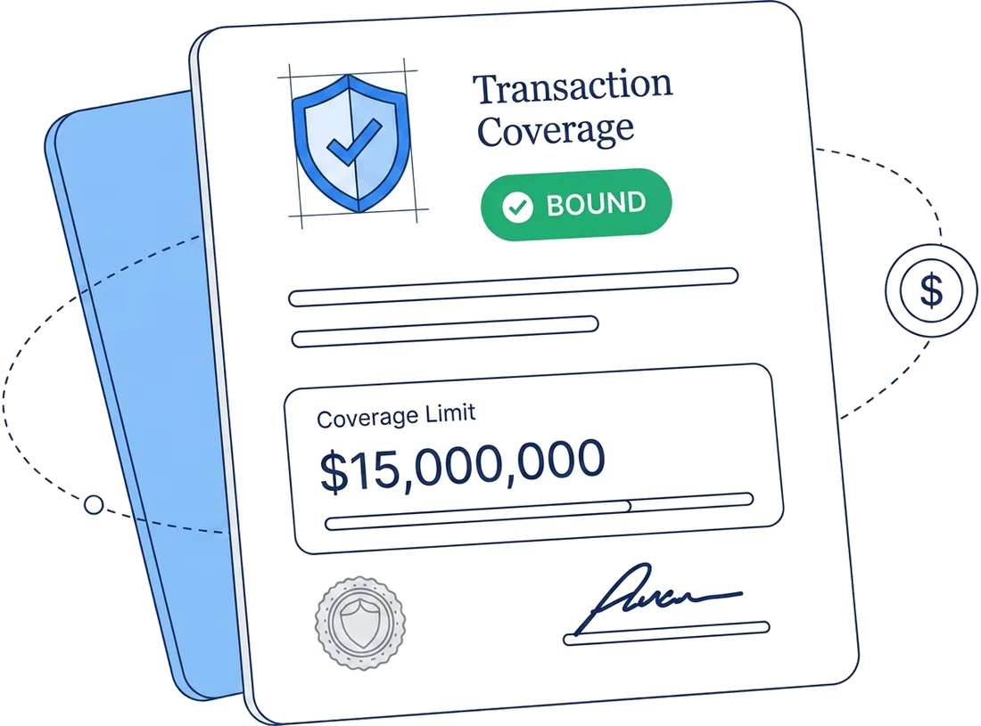 A bound transaction-coverage policy with a fifteen million dollar limit